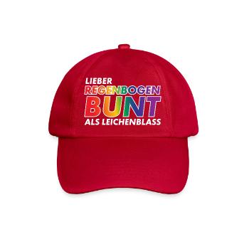 Lieber Regenbogen bunt statt Leichenblass / Gay - Baseballkappe - klassisch Rot - Vorne