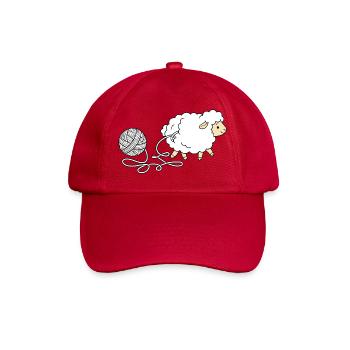 Yarn Sheep – süßes Häkelliebhaber-Strickgeschenk - Baseballkappe - klassisch Rot - Vorne
