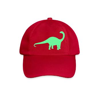 Neon Dino Silhouette - Baseballkappe - klassisch Rot - Vorne