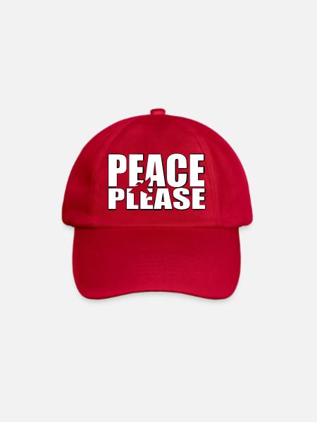 Peace please weiss schmutziger Rand - Baseballkappe - klassisch Rot
