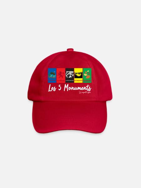 Die 5 Monumente - Radrennen - Baseballkappe - klassisch Rot