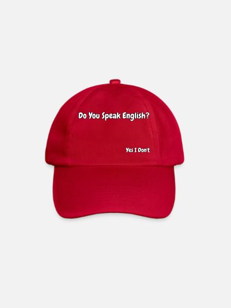 Lustiges Design eines englischsprachigen Witzes - Baseballkappe - klassisch Rot