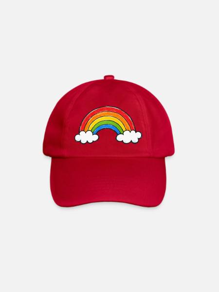 Handgezeichneter Regenbogen - Baseballkappe - klassisch Rot