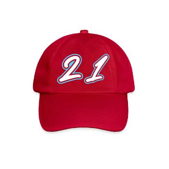 21 Zahl symbol - Baseballkappe - klassisch Rot - Vorne
