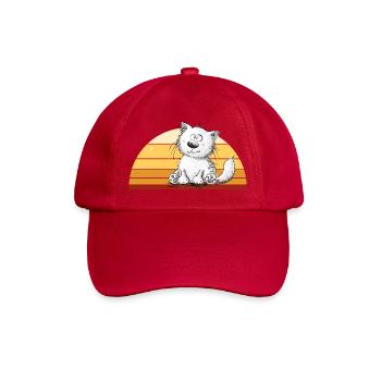 Katze Vintage Retro Sonnenuntergang Katzenhumor - Baseballkappe - klassisch Rot - Vorne