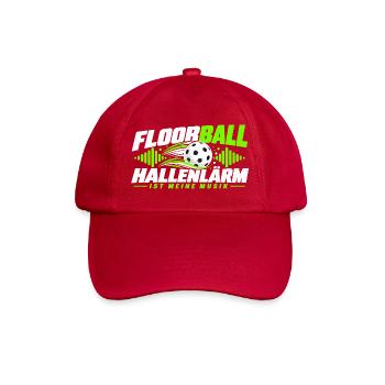 Floorball Hallenlarm Musik Logo - Baseballkappe - klassisch Rot - Vorne