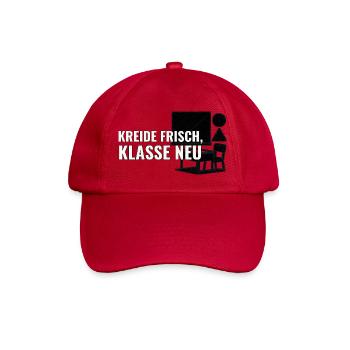 Geschenk für Lehrkräfte zum Start an neuer Schule - Baseballkappe - klassisch Rot - Vorne
