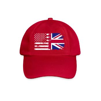 Grunge US UK Flagge Mashup - Baseballkappe - klassisch Rot - Vorne
