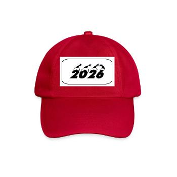Jahreswechsel 2026 Design mit Feuerwerksideen - Baseballkappe - klassisch Rot - Vorne