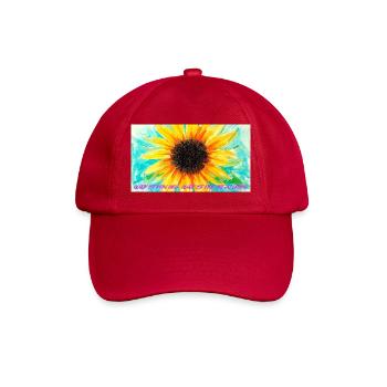 Sonnenblume Farbrausch Kunst - Baseballkappe - klassisch Rot - Vorne
