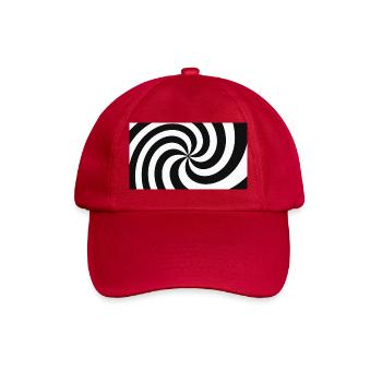 Hypnotische Schwarz-Weiß-Haarfeder - Baseballkappe - klassisch Rot - Vorne