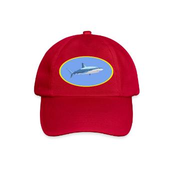 Hai im Gelb-Ring Cartoon - Baseballkappe - klassisch Rot - Vorne