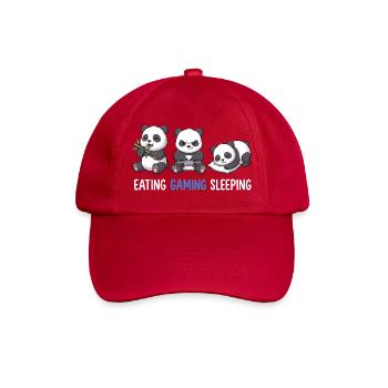 Eating Gaming Sleeping Panda Zocker Gamer - Baseballkappe - klassisch Rot - Vorne