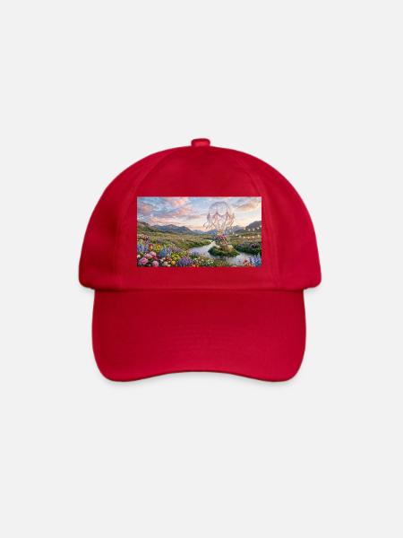 Floral Sky Balloon Traumlandschaft - Baseballkappe - klassisch Rot