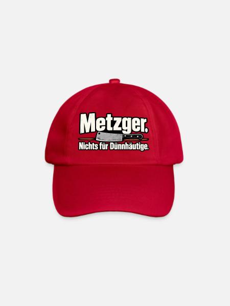 Metzger. Nichts für Dünnhäutige. – Lustiger Metzge - Baseballkappe - klassisch Rot