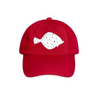 Scholle_vollformat_weiss - Baseballkappe - klassisch Rot - Vorne