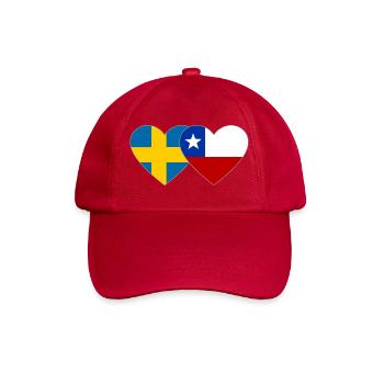Schweden Chile Flagge Herz - Baseballkappe - klassisch Rot - Vorne