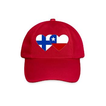 Finnland Chile Flagge Herz - Baseballkappe - klassisch Rot - Vorne