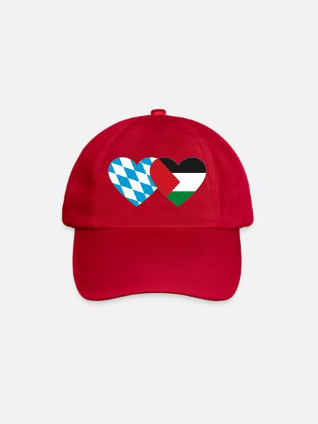 Bayern Palästina Flagge Herz - Baseballkappe - klassisch Rot