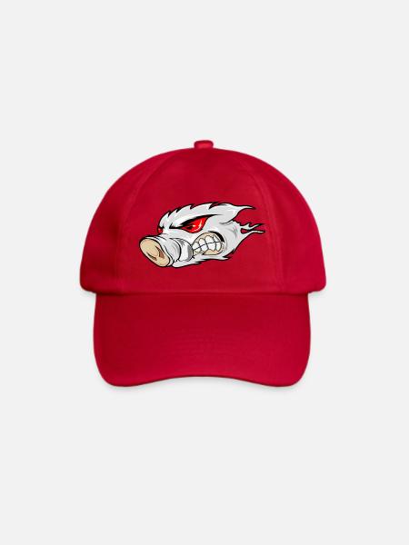 Feuriges Wildschweinkopf-Emblem - Baseballkappe - klassisch Rot