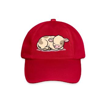 Schlafendes Kälbchen Kuh Baby Süß - Baseballkappe - klassisch Rot - Vorne