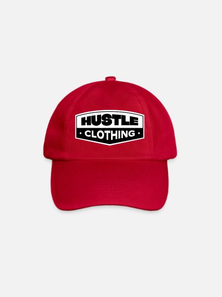 Hustle Clothing Bold Logo Streetwear - Baseballkappe - klassisch Rot