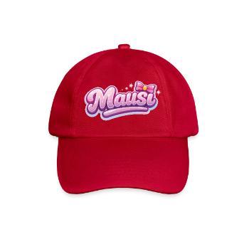 Mäusi Pink Logo mit Schleife - Baseballkappe - klassisch Rot - Vorne
