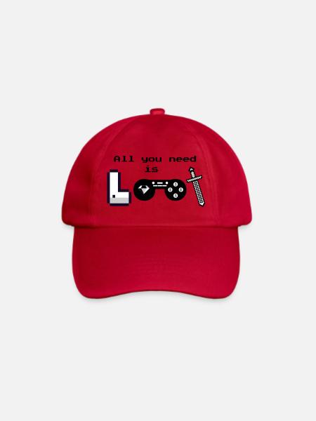 Pixel Logo Gaming "All you need is loot" - Baseballkappe - klassisch Rot