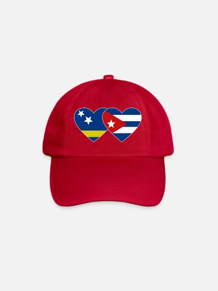 Curacao Kuba Flagge Herz - Baseballkappe - klassisch Rot