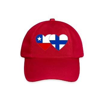 Chile Finnland Flagge Herz - Baseballkappe - klassisch Rot - Vorne