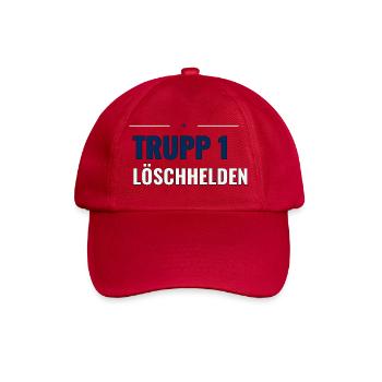 Jugendfeuerwehr Truppshirt – Trupp 1 Löschhelden - Baseballkappe - klassisch Rot - Vorne