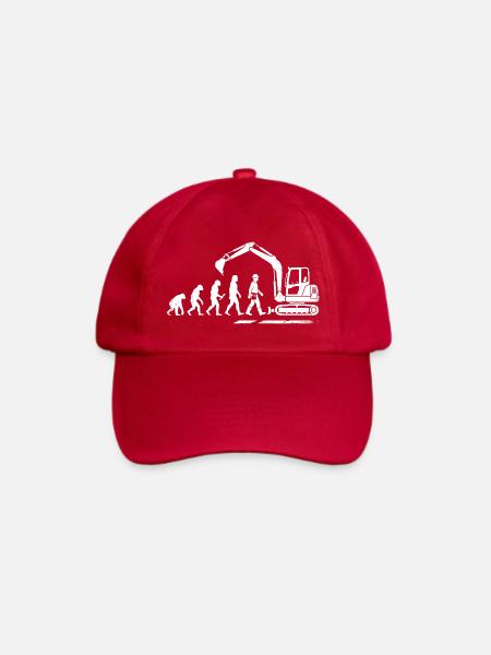 Evolution Bagger Baggerfahrer Bauarbeiter Mensch - Baseballkappe - klassisch Rot
