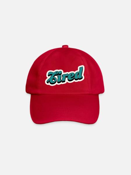 Müder dunkler türkisfarbener Retro-Skripttext - Baseballkappe - klassisch Rot