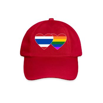 Thailand Regenbogen Flagge Herz - Baseballkappe - klassisch Rot - Vorne