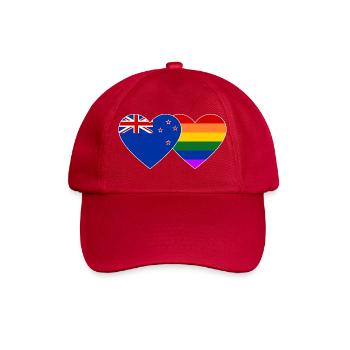 Neuseeland Regenbogen Flagge Herz - Baseballkappe - klassisch Rot - Vorne