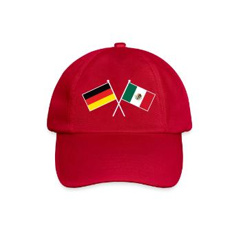 Germany x Mexico Crossed Friendship Flags - Baseballkappe - klassisch Rot - Vorne