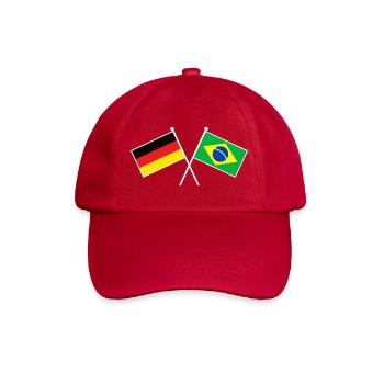 Germany x Brazil Crossed Friendship Flags - Baseballkappe - klassisch Rot - Vorne