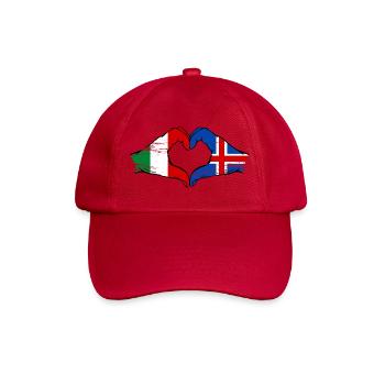 Italien Island Flagge Hände Herzform used - Baseballkappe - klassisch Rot - Vorne
