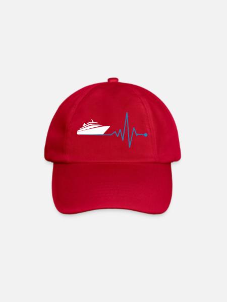 Yacht und Herzschlag - Baseballkappe - klassisch Rot
