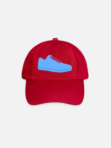 Blauer Sneaker Silhouette - Baseballkappe - klassisch Rot