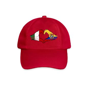 Italien Ecuador Flagge Herz used - Baseballkappe - klassisch Rot - Vorne