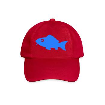 Blauer Fisch Silhouette - Baseballkappe - klassisch Rot - Vorne