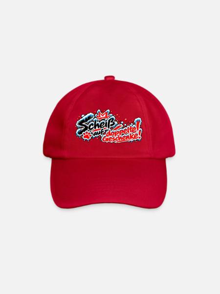 Graffiti Spruch: Nein zu doppelten Geschenken - Baseballkappe - klassisch Rot