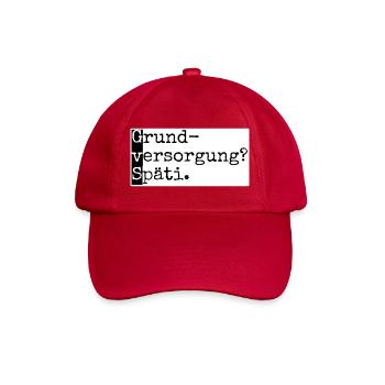 Grundversorgung? Späti. GvS - Berlin mit Humor - Baseballkappe - klassisch Rot - Vorne