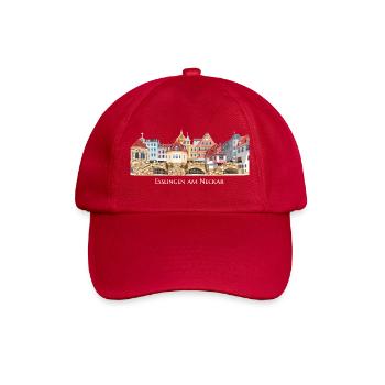 Bunte Stadtsilhouette von Esslingen am Neckar - Baseballkappe - klassisch Rot - Vorne