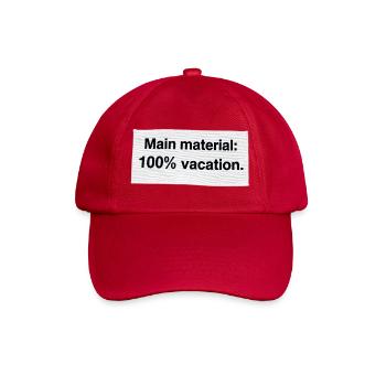 100% Urlaub – Tropische Auszeit - Baseballkappe - klassisch Rot - Vorne