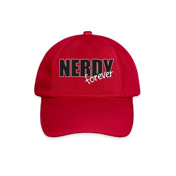 NERDY forever - Logo Black/White - Baseballkappe - klassisch Rot - Vorne