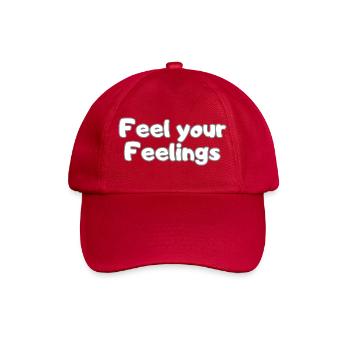 Feel Your Feelings – Selfcare Statement Shirt - Baseballkappe - klassisch Rot - Vorne