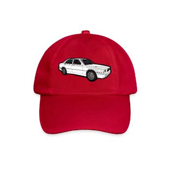 Klassischer Weißer Sedan Linienkunst - Baseballkappe - klassisch Rot - Vorne