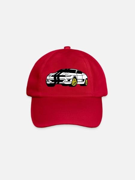 Sportwagen - Sportauto - Coupé - Baseballkappe - klassisch Rot